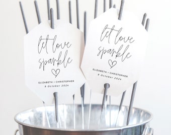 Bruiloft Sparkler Tag, Let Love Sparkle Tags, Afdrukbaar Bruiloft Decor, Bruiloft Gunst Tags, Recessional, Exit Toss Ideeën, Boho