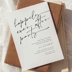 Happily Ever After Party Invitation, Boho Wedding Reception Invitation Template, Printable Elopement Party Invites, #Soul Love