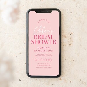 Moderne rosa Brautparty-Einladung Vorlage, digitale Brautparty-Einladung Sofort-Download, #Pretty In Pink