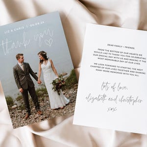 Thank You Card with Photo Insert, Printable Wedding Thank You Cards, Templett Thank You Card, Thank You Photo Card, Boho