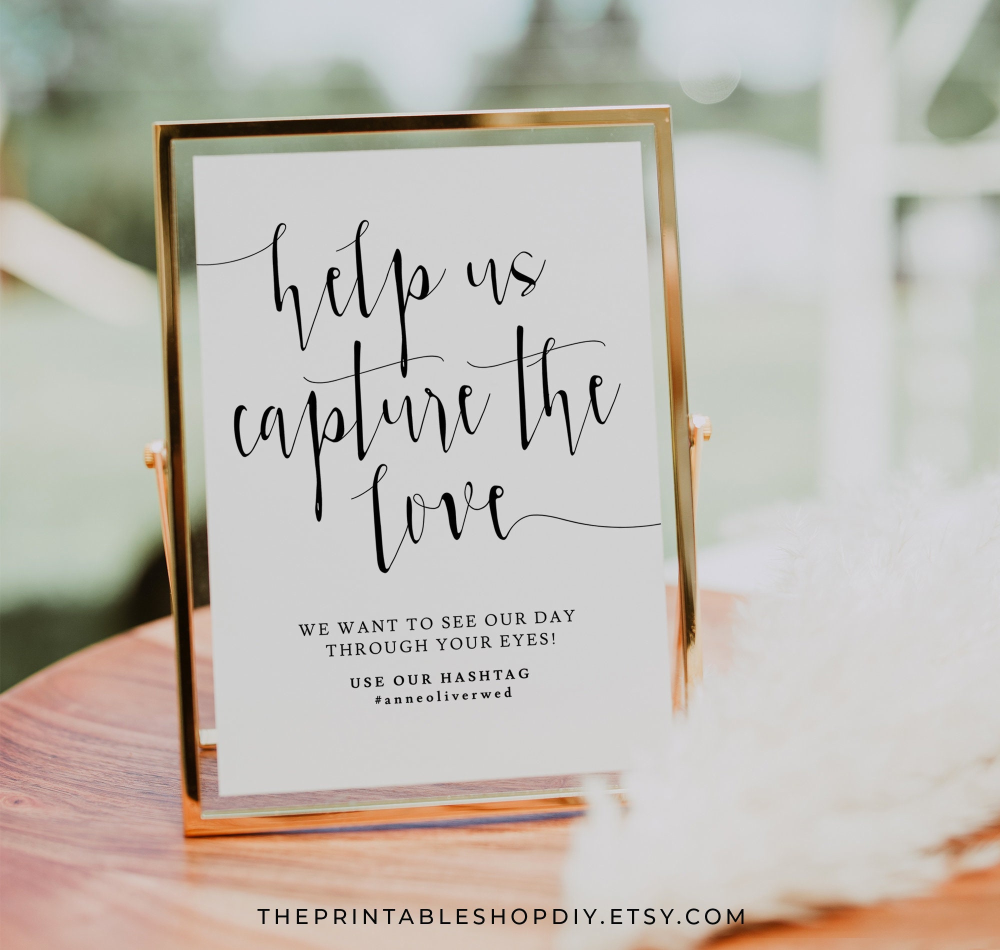Help Us Capture The Love Sign Hashtag Sign Printable 5x7 | Etsy