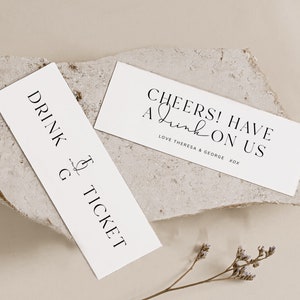 Fichas para bebidas de boda, boletos para bebidas imprimibles, fichas para barra de boda, decoración de boda moderna, descarga de cupones para bebidas, MONOGRAMA