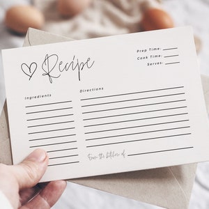 Boho bruids douche receptkaarten 4 x 6, receptsjabloon bewerkbaar, keuken thee spelletjes, bruiloft printables spel, digitale download, boho