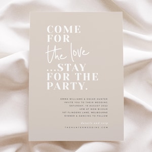 Modern Boho Wedding Invitation Template, Beige Wedding Invite Digital Download, Printable Invitations, EMMA