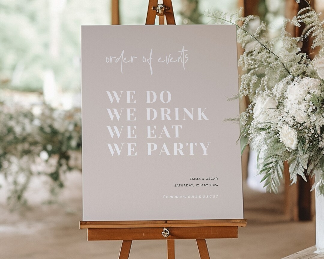 Modern Wedding Welcome Sign Template, Printable Wedding Sign Download ...