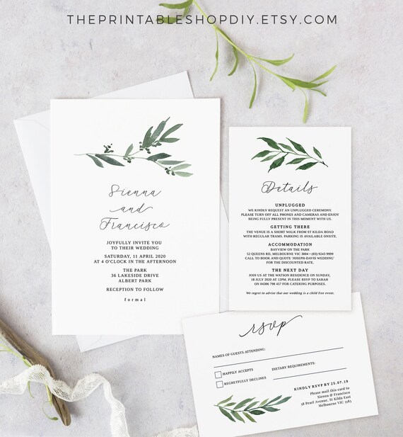 Leafy Wedding ceremony Invite, Printable Wedding ceremony Invitation Established, Rustic Invitation Template Obtain, Invitation Leaves graphic relating to Etsy Wedding Invitations Printable identify Leafy Wedding day Invite, Printable Marriage ceremony Invitation Preset, Rustic Invitation Template Down load, Invitation Leaves