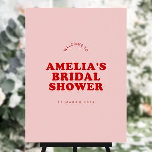 Pink Bridal Shower Welcome Sign Template, Modern Boho Bridal Shower Sign Download, Printable Hens Party Sign, Sweet Thing