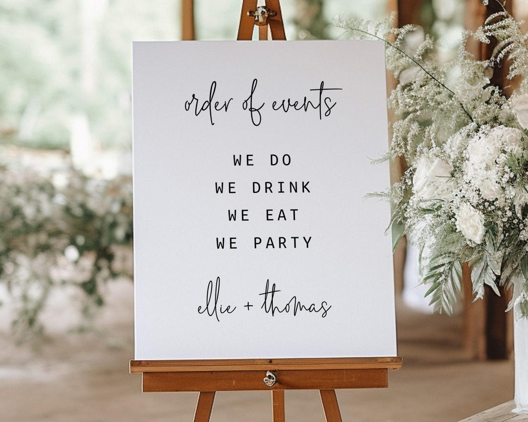Modern Wedding Welcome Sign Template, Printable Wedding Signage ...