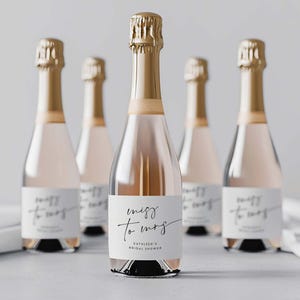 Bridal Shower Mini Champagne Labels, Printable Mini Wine Bottle Label Template, Miss To Mrs, Bachelorette Party Favours, #Soul Love