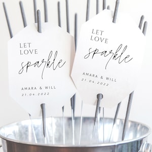 Let Love Sparkle Tags Download, Wedding Sparklers Tags, Wedding Favour Tag Template, Favor Tags Personalised