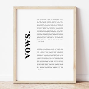 Huwelijksgeloften verjaardagscadeau, moderne huwelijksgeloften aandenken, huwelijksgeloften wanddecoratie, geloften aandenken digitale download, Bold Love