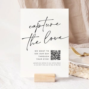 Cattura l'amore Cartello di nozze stampabile, cartello con codice QR per foto di nozze, modello di condivisione dell'amore, download digitale, #Soul Love