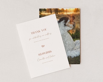 Printable Wedding Photo Thank You Card Template Download