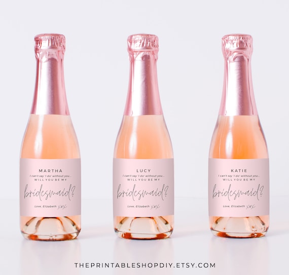 Mini Wine Bottle Labels Editable Wine Label Printable Wine Etsy