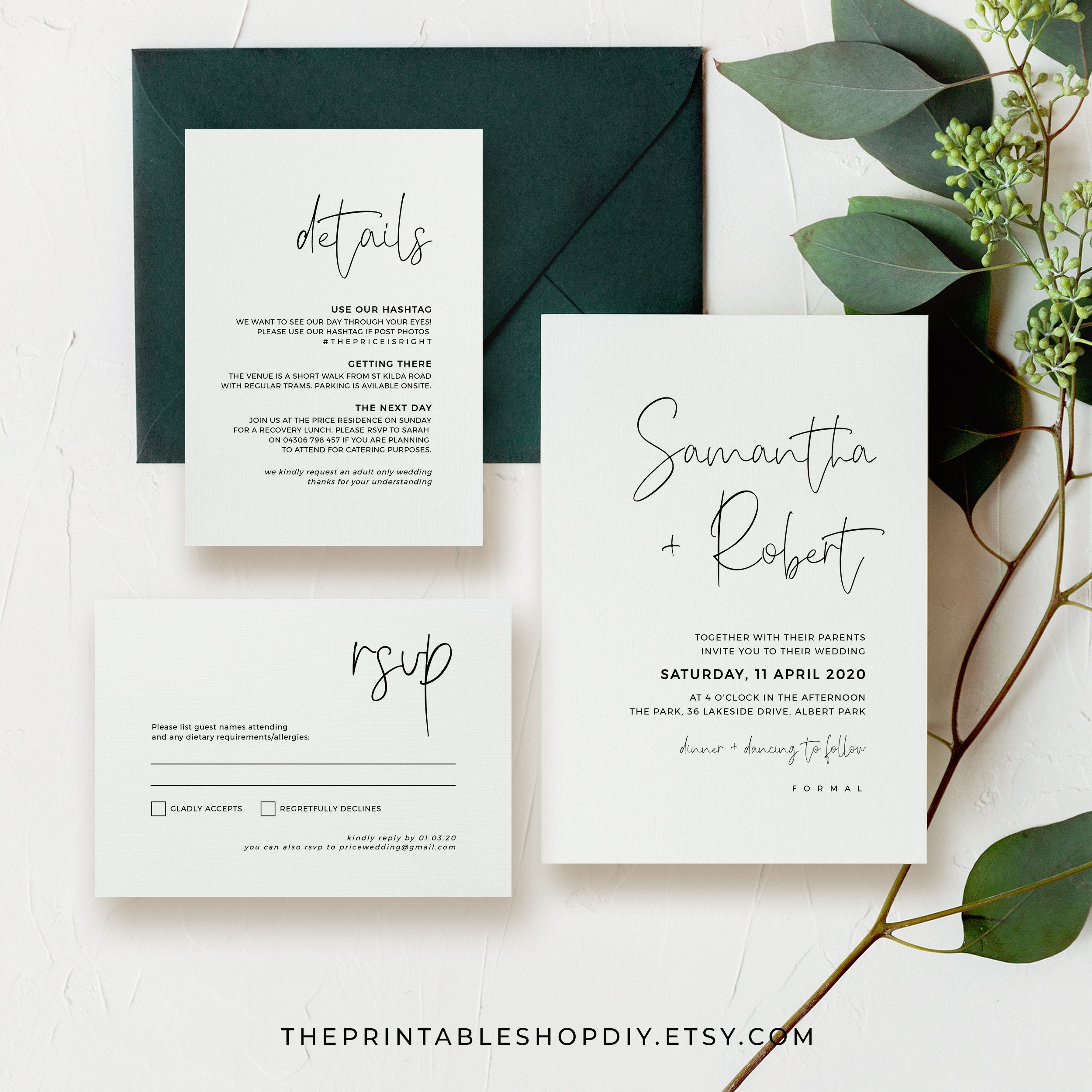 Invitation Cards, Wedding Invitations With Minimalist Design