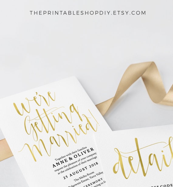 Gold marriage ceremony invitation template obtain, Editable pdf, Prompt obtain, Gold invites, Printable marriage stationery, Marriage data photo regarding Wedding Stationery Printable named Gold marriage invitation template down load, Editable pdf, Instantaneous obtain, Gold invites, Printable wedding ceremony stationery, Marriage ceremony information