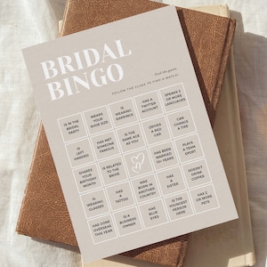 Encuentra a la invitada: bingo para despedida de soltera, plantilla de tarjetas de juego para despedida de soltera imprimible, descarga digital, despedida de soltera, #Bonded By Love