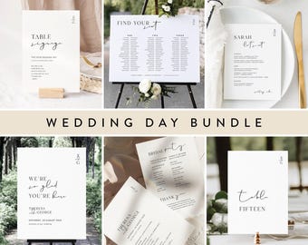 Minimalist Wedding Stationery Bundle, Modern Monogram (Digital Download)