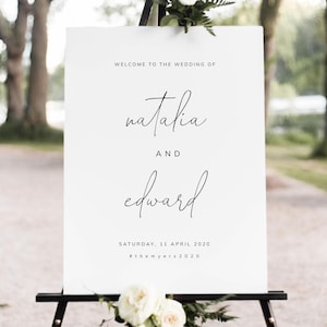 Modern Welcome Sign, Editable Sign Template, Printable Wedding Welcome Signs, Elegant Wedding Decor, Bliss