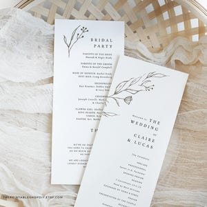 Boho Wedding Program Template Download, Printable Ceremony Program Rustic, Order of Service, Order of Events, Templett, PERENNIAL