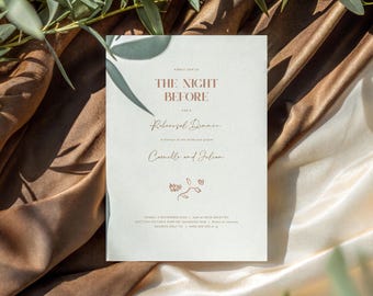 Elegant Wedding Rehearsal Dinner Invitation Template: Printable Digital Download