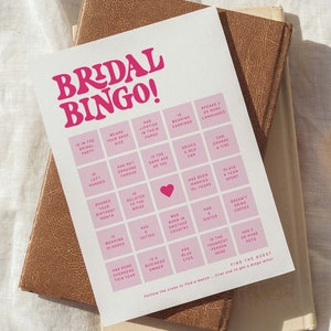 Bingosjabloon roze vrijgezellenfeest, bruidsbingokaarten, afdrukbare spel downloaden vrijgezellenfeest, vrijgezellenfeest, #Teambruid