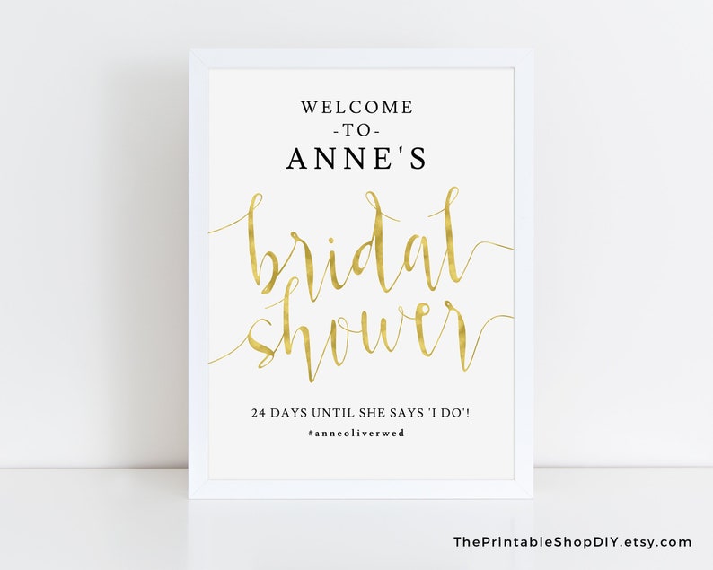 Welcome to bridal shower sign Gold bridal shower decorations Bridal shower sign printable Welcome bridal shower Bridal shower sign gold