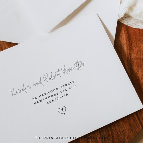 Boho Envelope Template Wedding Invitation Address Template - Etsy