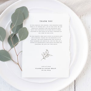 Druckbare Hochzeits-Dankeschön-Karten für Gäste, rustikale Hochzeit-Dankeschön-Vorlage, digitaler Download, Empfangsdekor, Staude