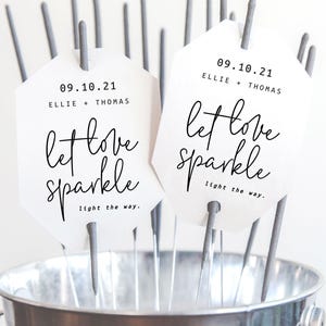 Wedding Sparkle Tag, Let Love Sparkle Tag, Printable Favor Tags, Digital Download, Exit Toss, Wedding Decor, Lovers