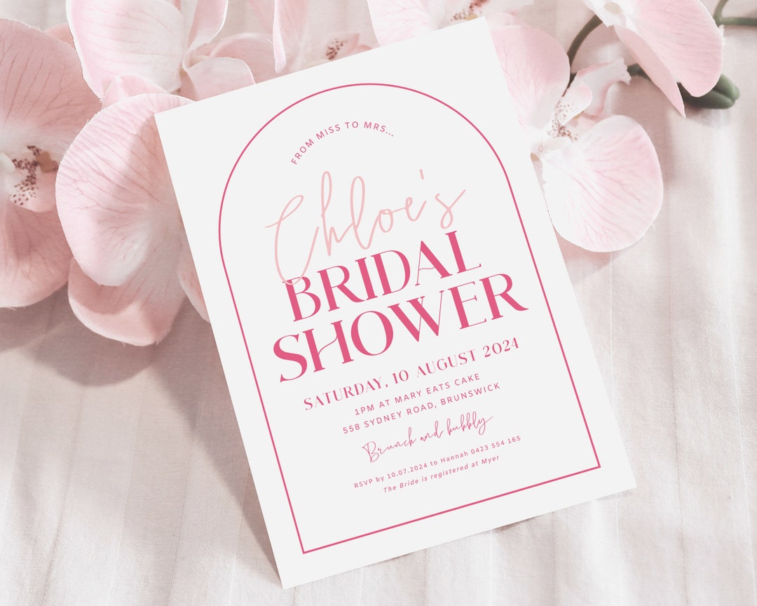 Printable Bridal Shower Invitation Template, Arch Invitation Download ...
