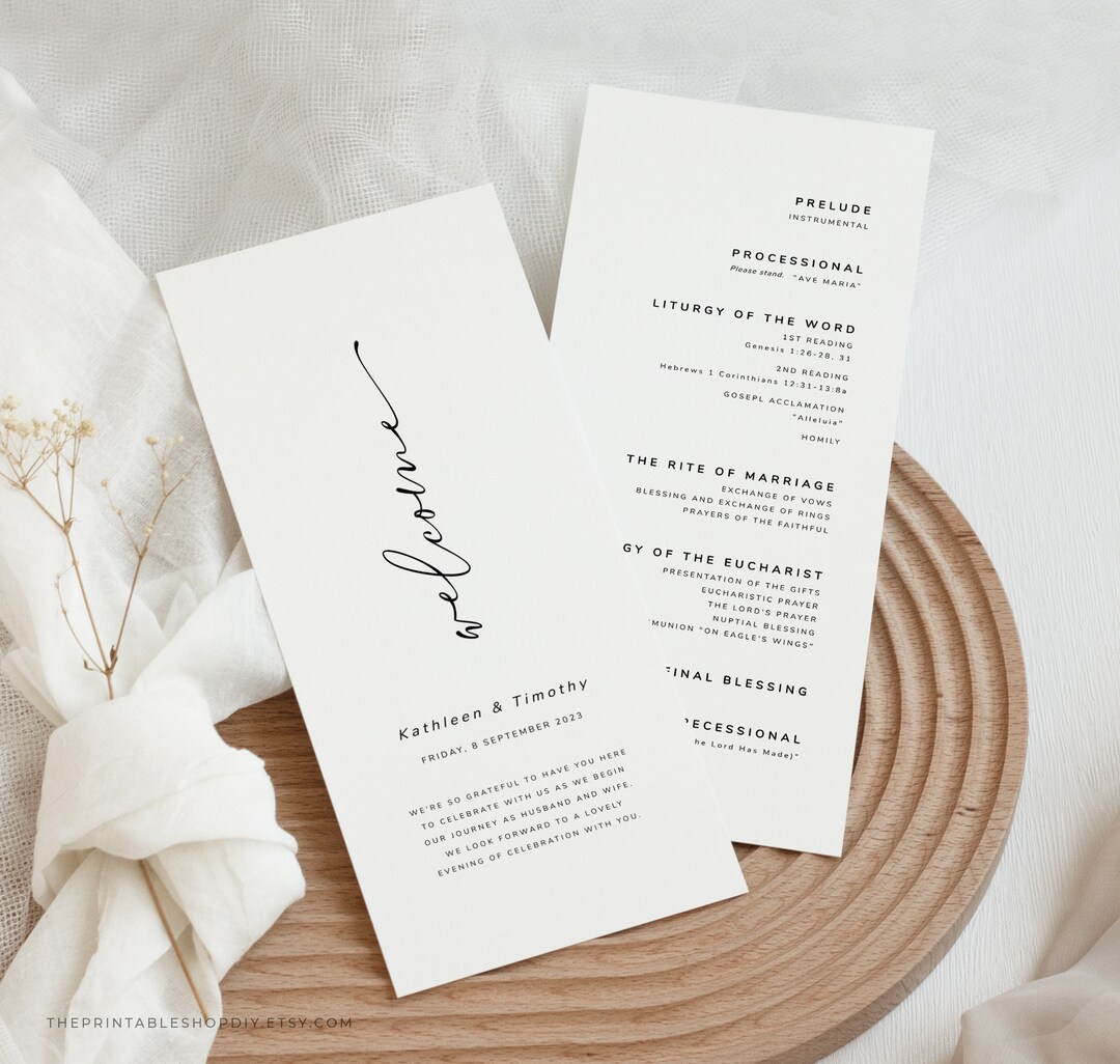Boho Wedding Program Download, Printable Ceremony Program Template ...