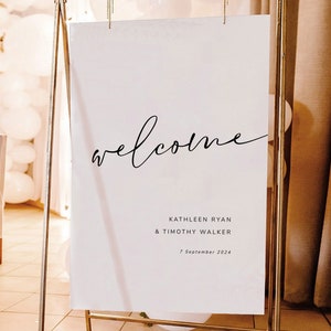 Minimalist Wedding Welcome Sign Template, Simple Wedding Sign Download, Printable Signage, Modern Wedding Decor, #Soul Love