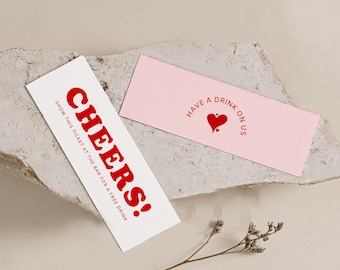 Printable Wedding Drink Tickets, Bar Token (Digital Download)
