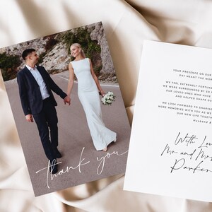 Carte de remerciement pour mariage bohème en téléchargement numérique, modèle de cartes de remerciement photo de mariage, papeterie de mariage imprimable, #Soul Love