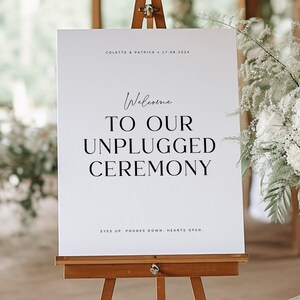 No Phones Wedding Welcome Sign Template, Unplugged Ceremony Sign Digital Download, Modern Minimalist Wedding Decor, Beloved