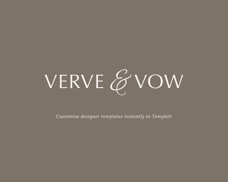 a logo for a company called "VERVE & VOW".