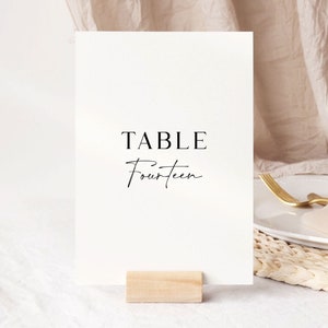 Modèle imprimable numéros de table pour mariage, numéros de table noir et blanc signe téléchargement, décoration de mariage moderne, bien-aimé