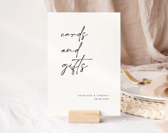 Cards and Gifts Wedding Sign Printable, Boho Decor (Digital Download)