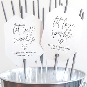Wedding Sparkler Tag, Let Love Sparkle Tags, Printable Wedding Decor, Wedding Favour Tags, Recessional, Exit Toss Ideas, Boho