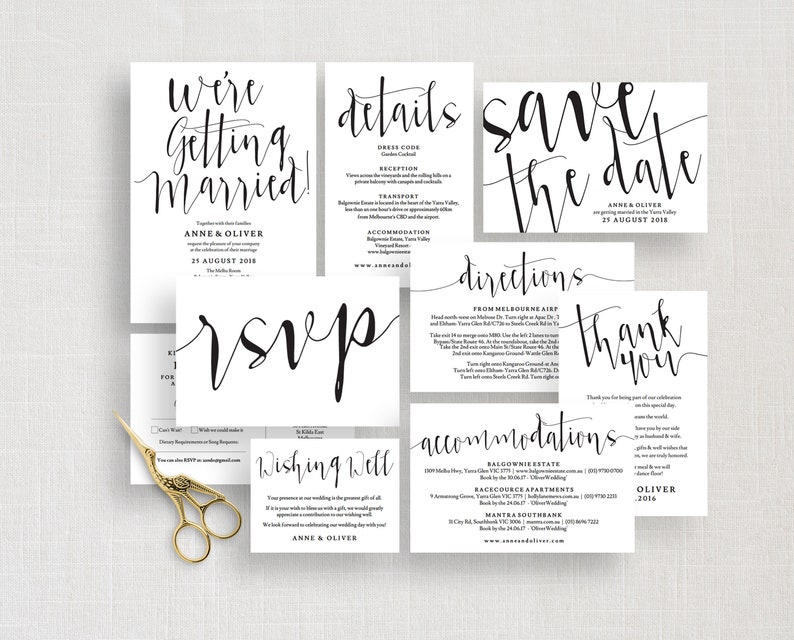 Details card Instant Download Wedding suite Printable wedding invitation set template Rustic save the date Rustic wedding invites