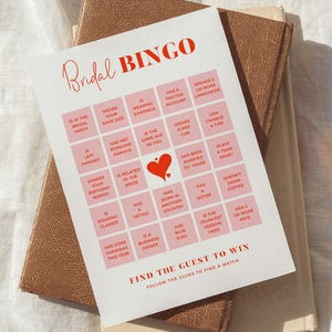 Printable Bridal Shower Bingo Game