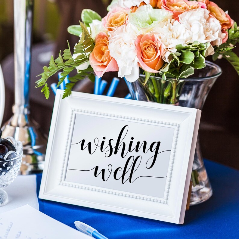 Wedding Wishing Well Sign Wishing Well Diy Wishing Well Etsy