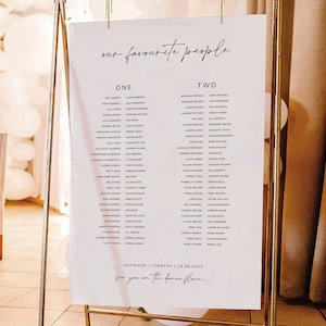 Banquet Table Seating Plan, Modern Wedding Seating Chart Long Table, Our Favourite People Seating Chart Template, #Soul Love