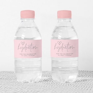 Wedding Water Bottle Label Template, Printable Drink Bottle Labels, Boho Wedding Favours, Bridal Shower Favors, Boho image 1