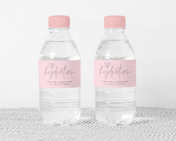 Wedding Water Bottle Label Template, Printable Drink Bottle Labels, Boho Wedding Favours, Bridal Shower Favors, Boho