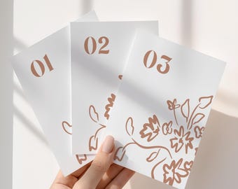 Botanical Wedding Table Number Sign, Printable Reception Decor (Digital Download)