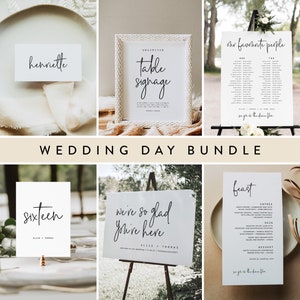 Modern Wedding Bundle Template Download, We're So Glad You're Here Sign, Printable Seating Chart, Reception Decor, Lovers