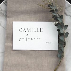 Modern Wedding Place Cards Template, Printable Place Cards with Guest Names, Editable Name Tags For Table, Digital Download, MONOGRAM