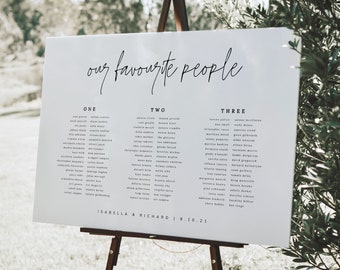 Our Favourite People Seating Chart Download, Printable Wedding Seating Chart Template, Table Arrangement, ISABELLA
